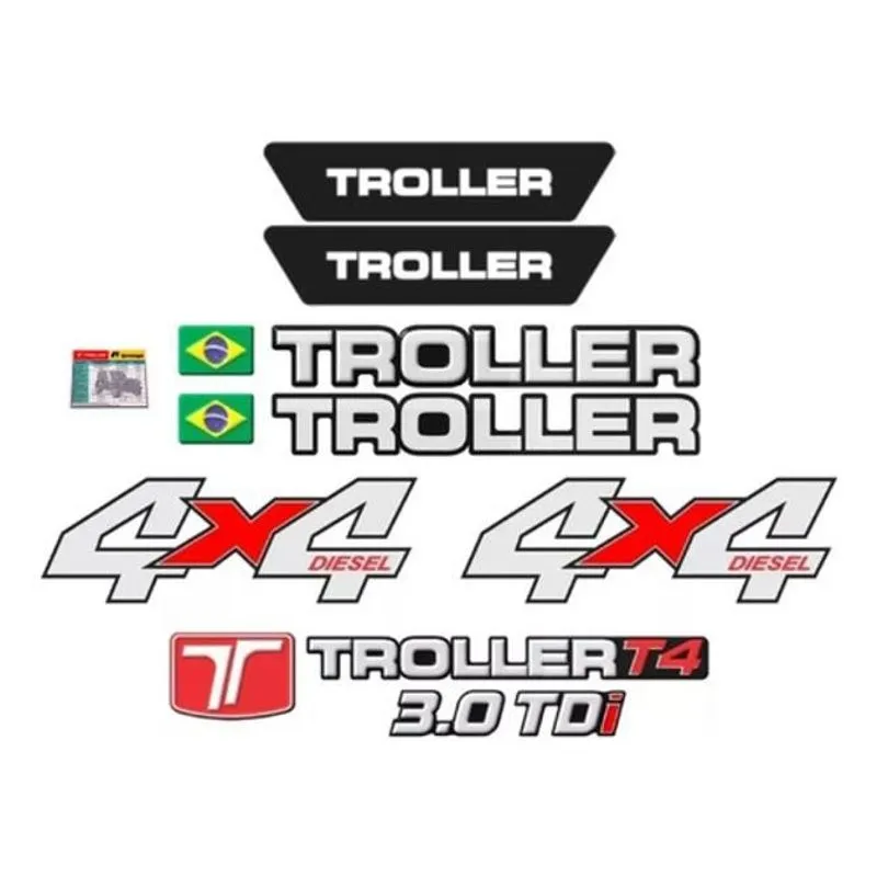 Kit Adesivos Troller T4 4x4 Diesel 3.0 Tdi