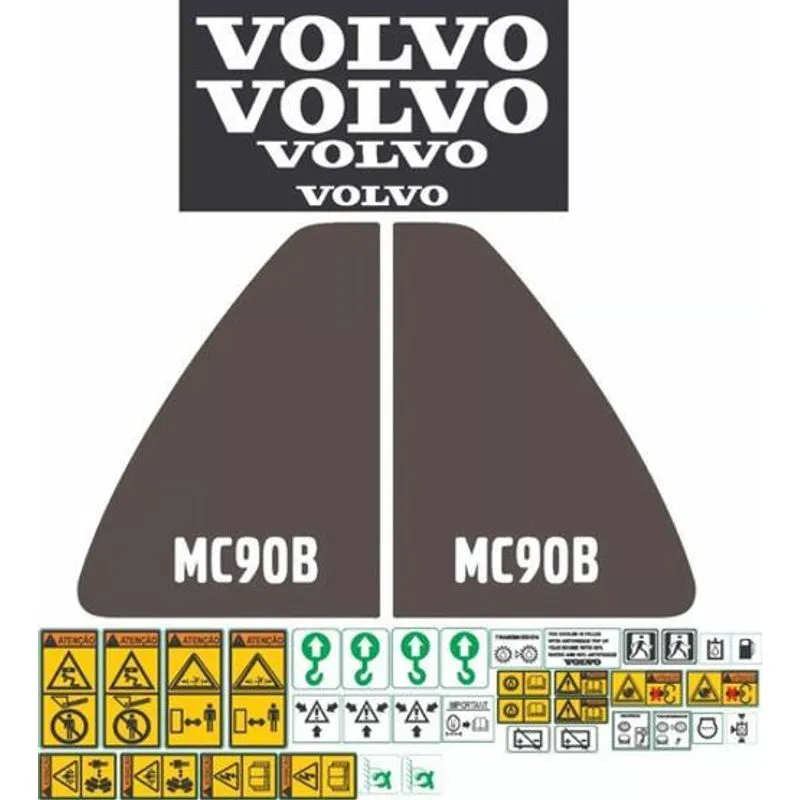 Kit Adesivos Volvo Mc90b Para Mini Carregadeira