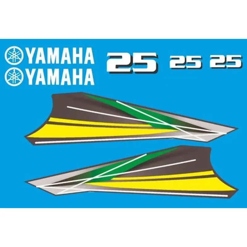 Kit Adesivos Yamaha 25 - Cor: Verde E Amarelo