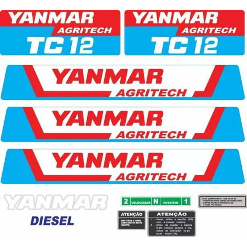 Kit Adesivos Yanmar Tc12 Agritech Para Microtrator