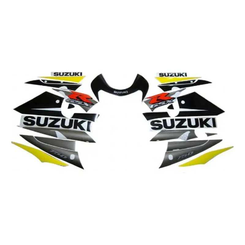 Kit Completo Adesivos Suzuki Gsxr 750 2002 Amarela E Preta