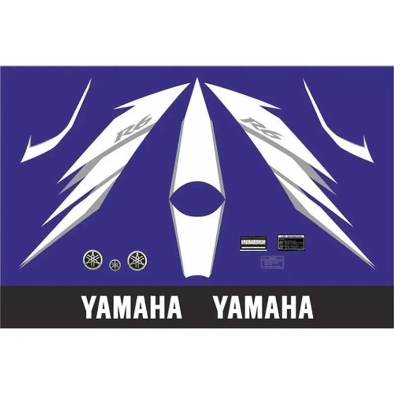 Kit De Adesivos Compatível Com Yamaha R6 2006 Azul Europeia