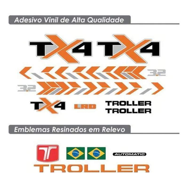 Kit De Adesivos Troller Tx4 2020/2021 Padrão De Fábrica Tx4l
