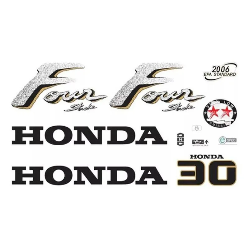 Kit Faixa Adesivo Motor Honda 30 Hp 4 Tempos