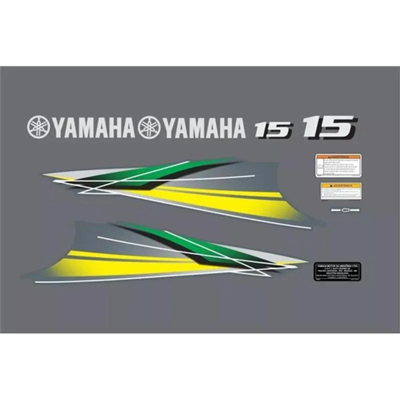 Kit Faixa Adesivo Yamaha 15 Hp Modelo Novo Amarelo