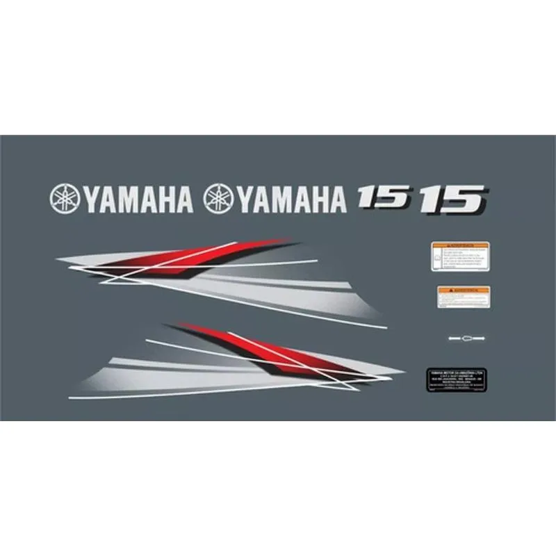 Kit Faixa Adesivo Yamaha 15 Hp Modelo Novo Vermelho
