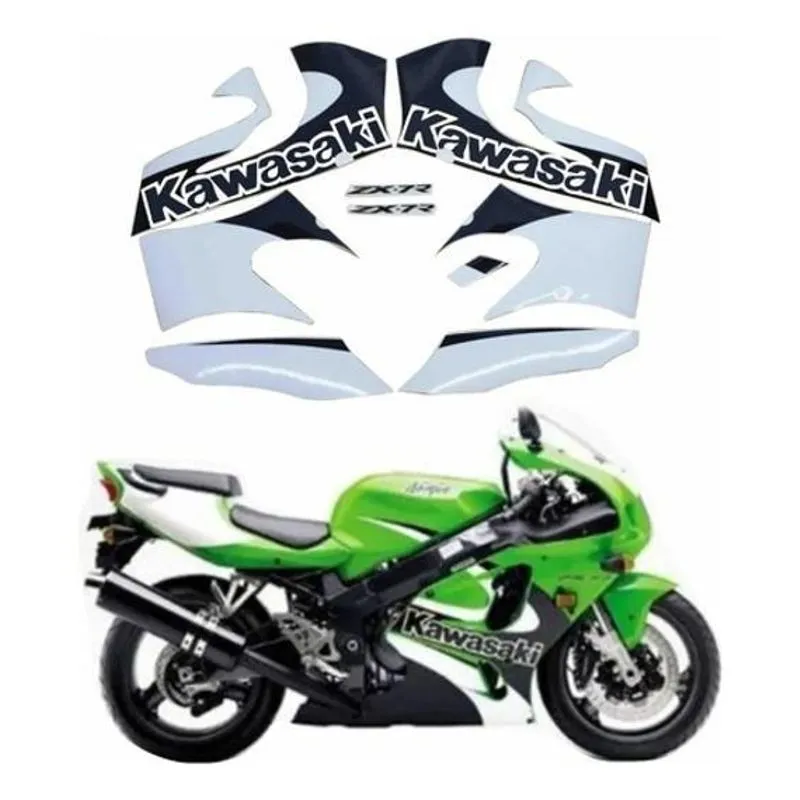 Kit Faixa Emblema Adesivo Kawasaki Ninja Zx7r 2001 Zx 7r
