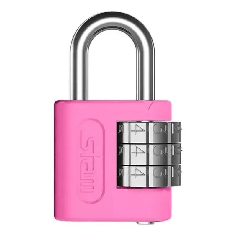 2x Cadeado Para Mala Mochila Segredo Numérico 25mm Rosa Stam
