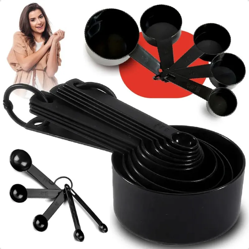 Kit 1 Jogo Xícaras E Colheres Medidoras Profissional Receita