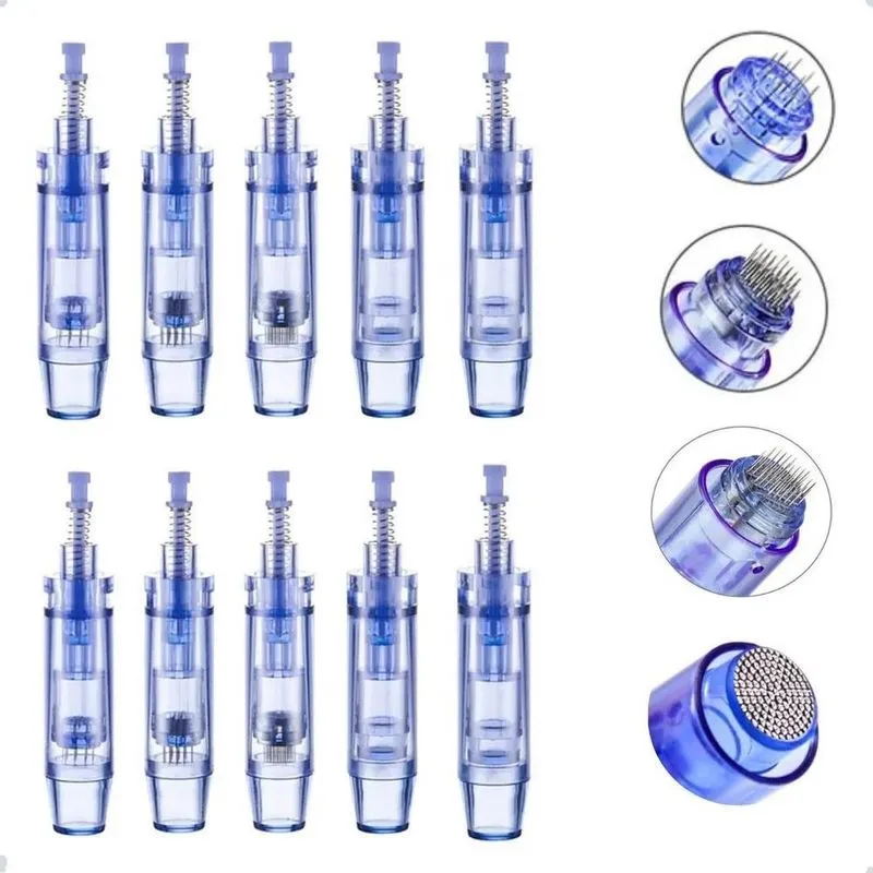 Kit 10 Agulhas Cartucho Caneta Derma Pen 12 36 42 Nano Ponta