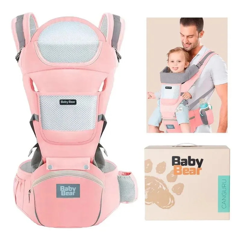 2x Bolsa Canguru Ergonômico Bebê Mãe Premium, 12 Posições, 3