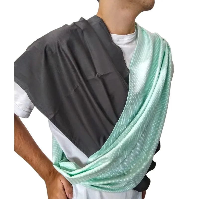 Fastsling Canguru Piêpaô Fast Sling Poá Verde + Cinza Chum