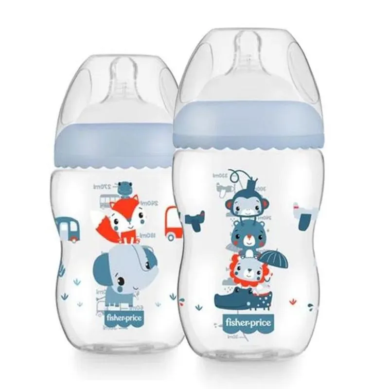 Kit 2 Mamadeiras First Moments Azul 270/330ml Fisher Price
