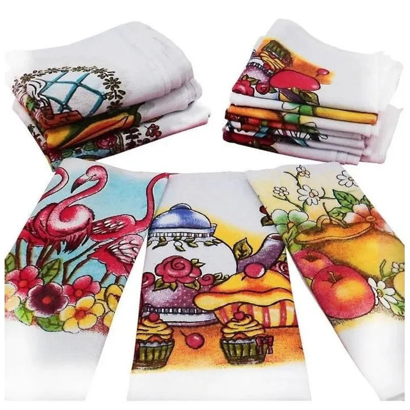 Kit 10 Panos Estampados Guardanapo De Cozinha Louça Algodão