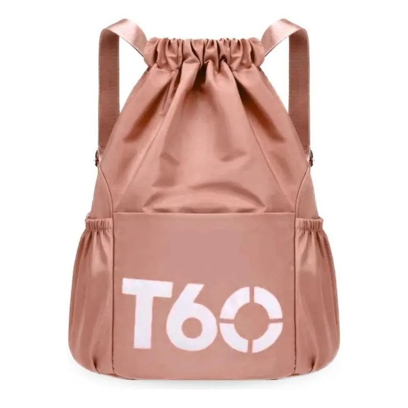 Bolsa Mochila Esportiva Academia Treino Fitness Saco T Rosé