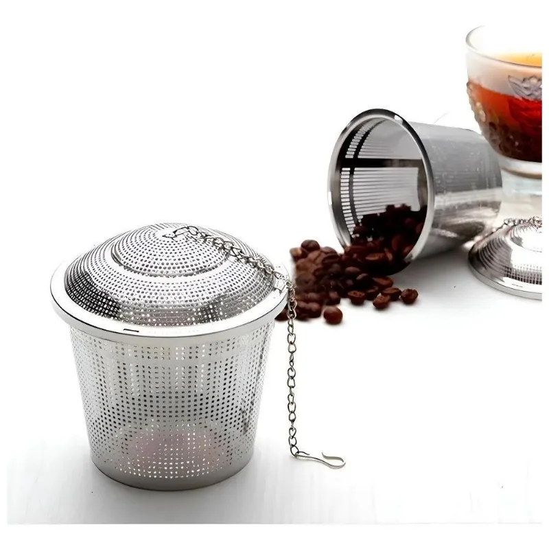 Infusor Coador Filtro Reutilizável Cesto Aço Inox Para Chá