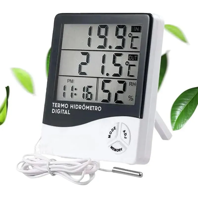 10x Termo Higrômetro Digital Temperatura Umidade Relógio Bu