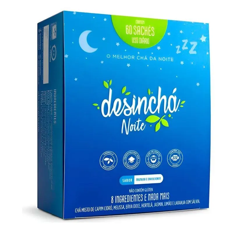 Chá Desinchá Noturno Suplemento 60un - Sabor Natural Chá Ver