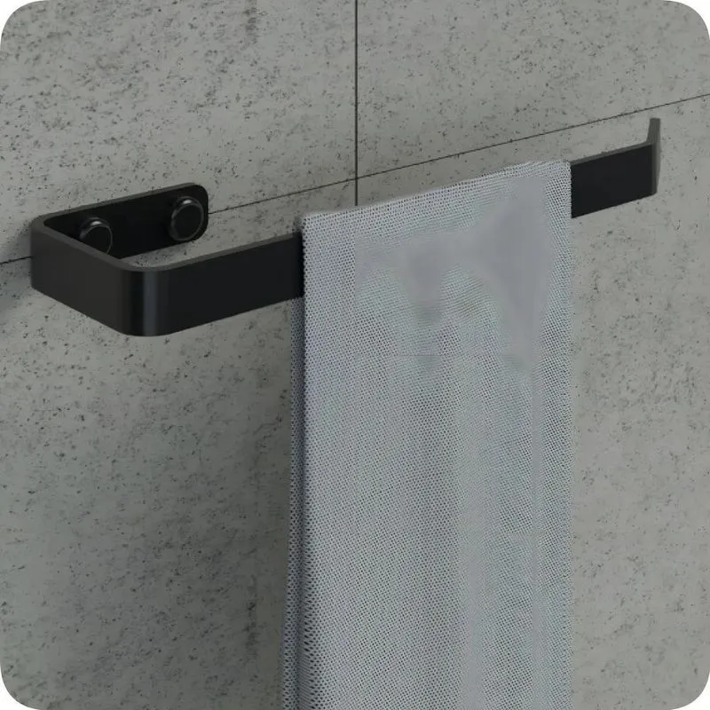 Porta Toalha De Rosto Quadrado Preto Fosco