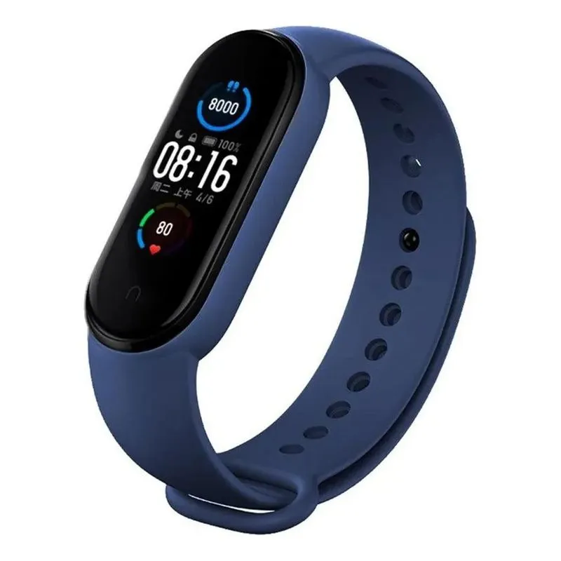 Pulseira Silicone Colorida Para Xiaomi Azul-escuro