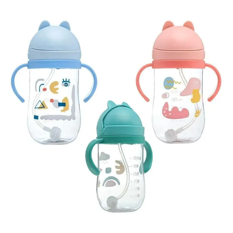 3x Copo Infantil Antivazamento Transição Canudo Silicone Alç