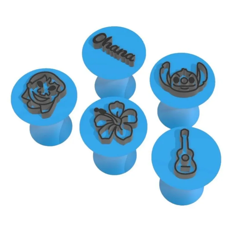 3x Kit 5 Carimbo Marcador Brigadeiro Stitch Lilo Desenho Sur