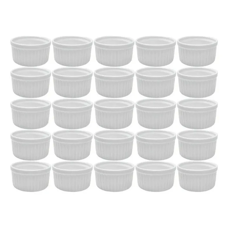 Kit 20x Ramekin Porcelana 40ml Molheira Recipiente Pequeno C