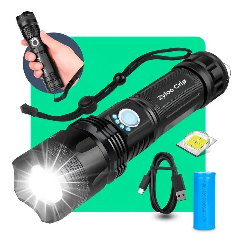 Lanterna Tática Profissional T9 Mais Forte Do Mundo Led Cree