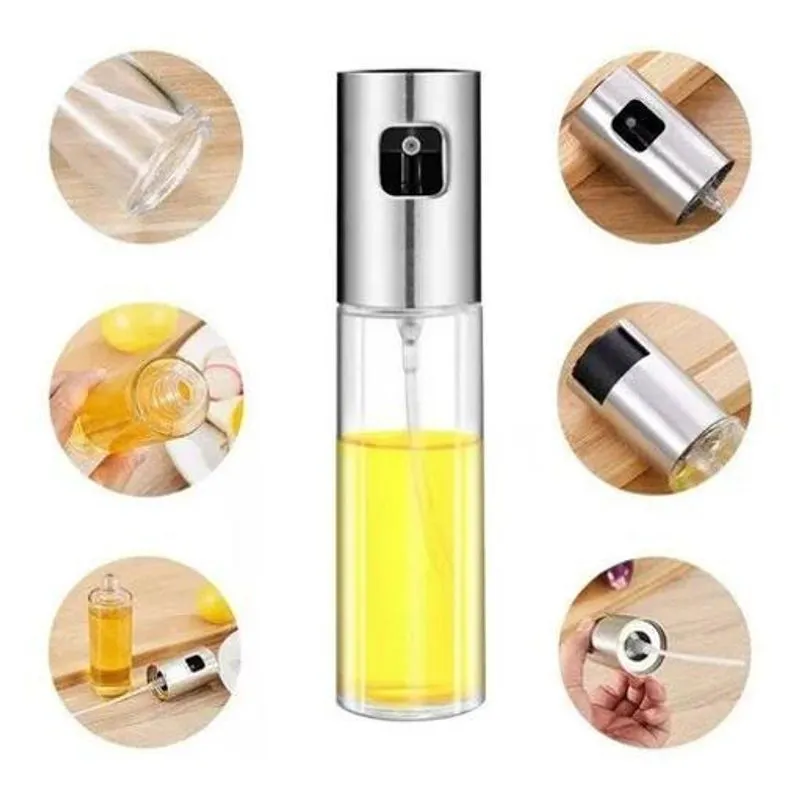 10x Spray Dosador Azeite &amp; Vinagre Vidro/aço Inox Gourmet