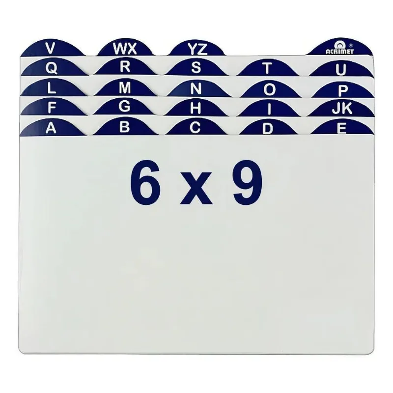 Indice Para Fichario Mesa A-z 6x9 Organizador Fichas Acrimet