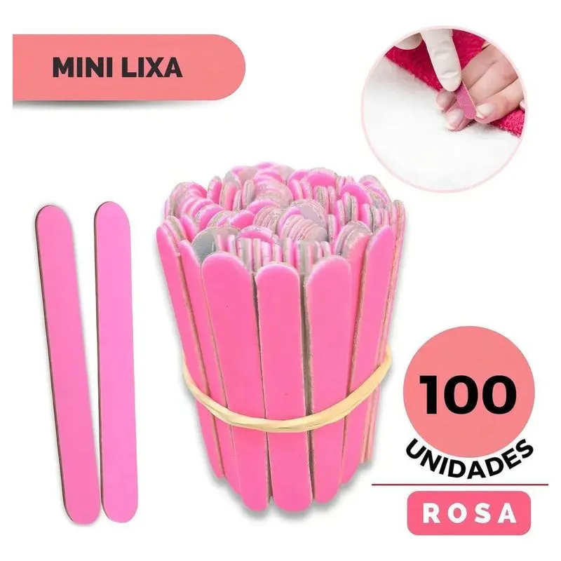 2x 100 Lixas De Unha Mini Descartáveis Manicure Pedicure 8 C