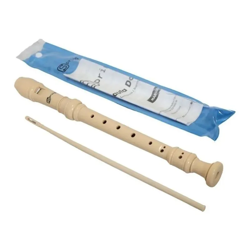 2x Flauta Doce Germanica Soprano - Tipo Yamaha Cor Marfim