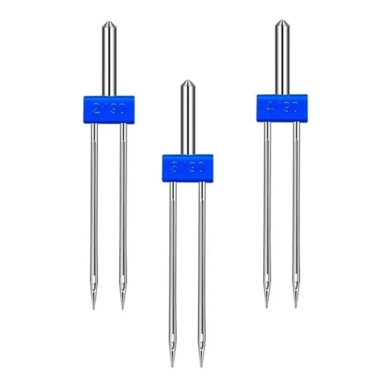 10x 3 Agulhas Duplas Para Máquina De Costura Doméstica