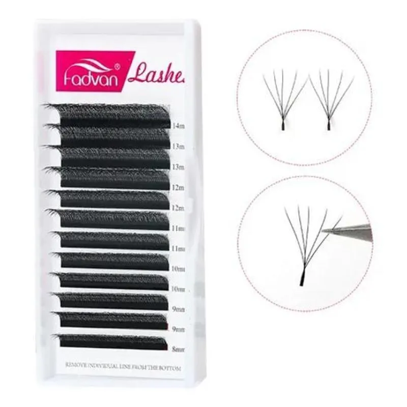 10x Cílios 5dw Fadvan Mix 8-12 Volume Egípcio Extensão De C
