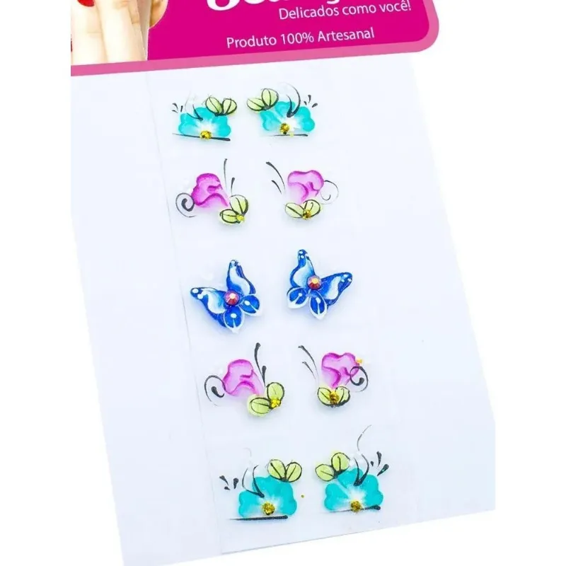 2x Kit 100 Adesivos Para Unhas Arte Sedução, 100% Artesanal