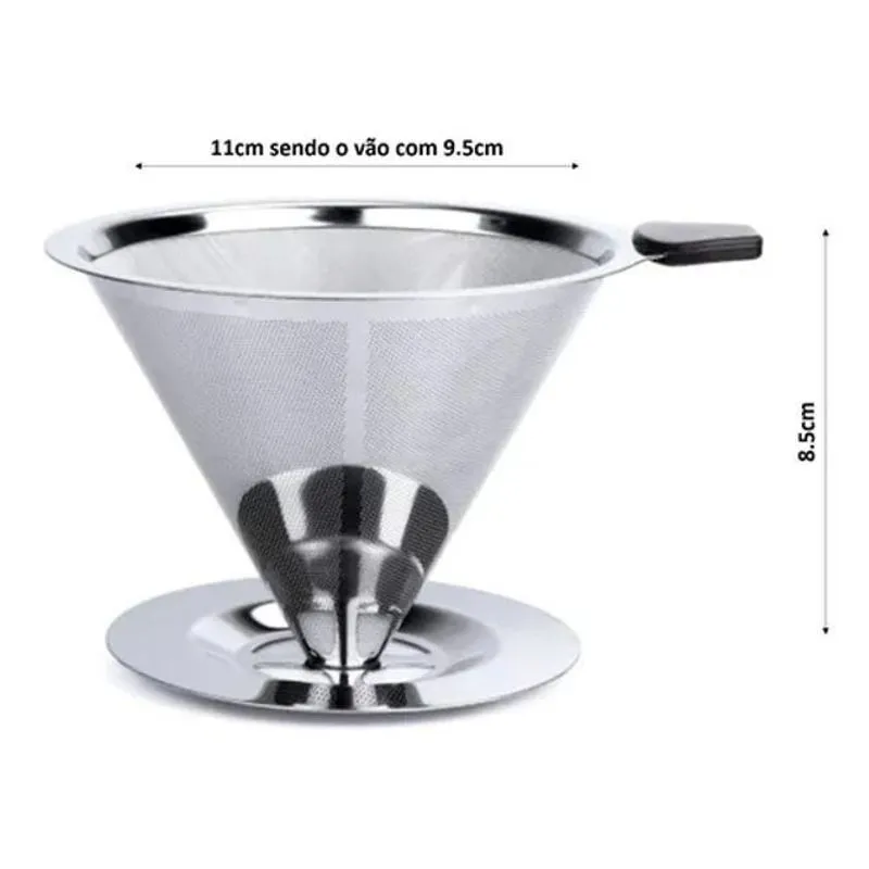 2x Coador De Café Inox Pour Over Tam. 102 - Não Precisa Filt