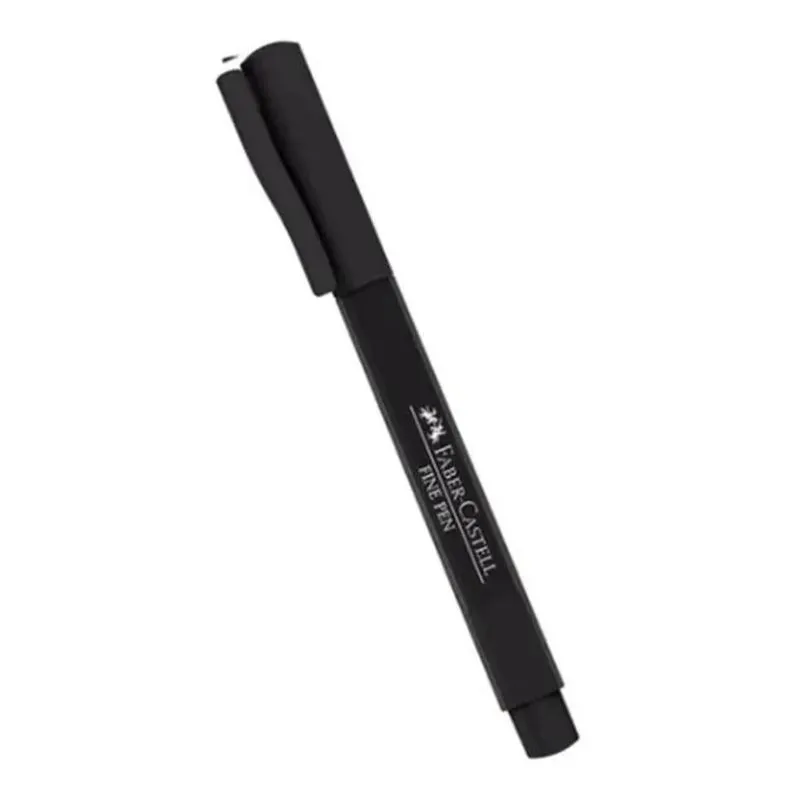 5x Caneta Ponta Porosa Faber-castell Fine Pen 0.4mm Preto
