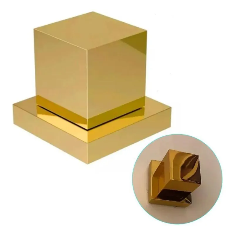 5x Acabamento De Registro Quadrado Dourado De Metal Padrão D