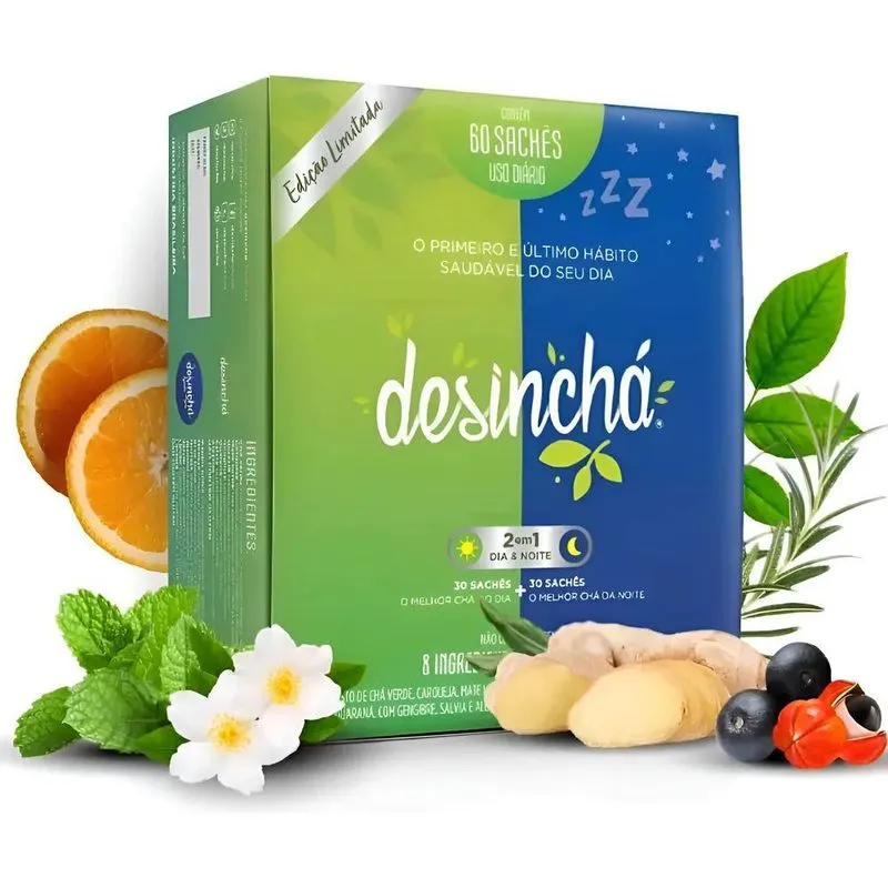 Chá Funcional Desincha Misto Dia E Noturno 60 Sachês Chá Ver
