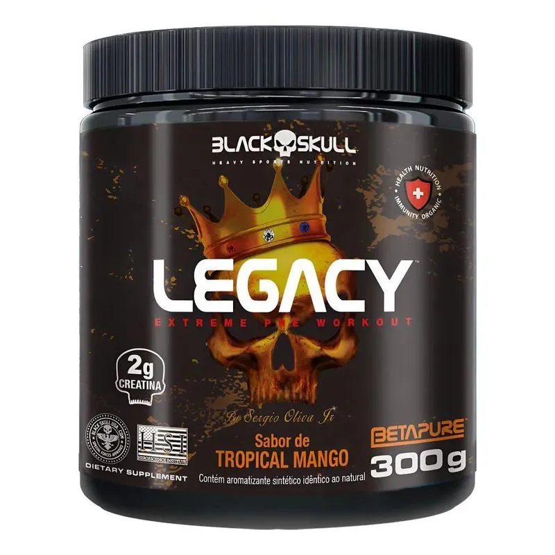 Legacy Extreme Pré Treino Pote 300g Black Skull Sabor Tropic