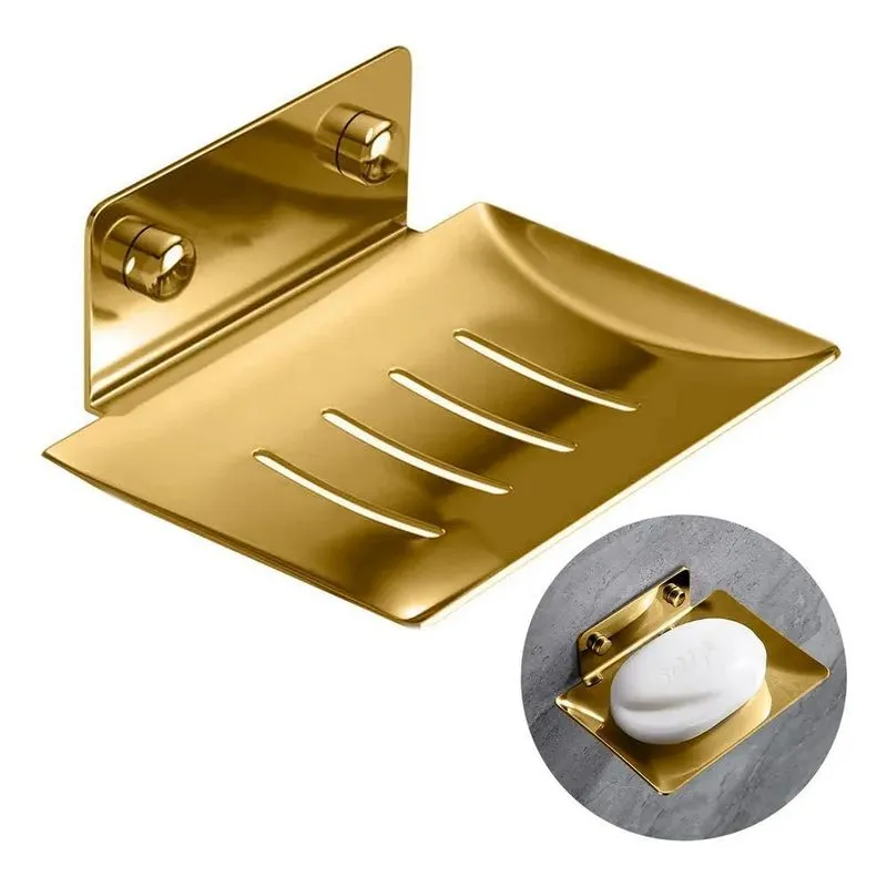 10x Saboneteira Banheiro Lavabo Porta Sabonete Luxo Aço Ino