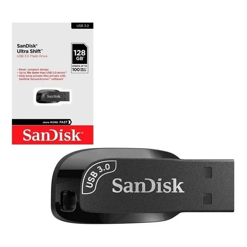5x Pendrive Sandisk Ultra Shift 128gb 100mb/s Usb 3.0 Origin