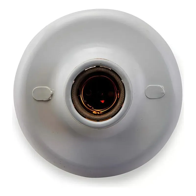2x Plafon Bocal Soquete Porcelana Lâmpada E27 Branco