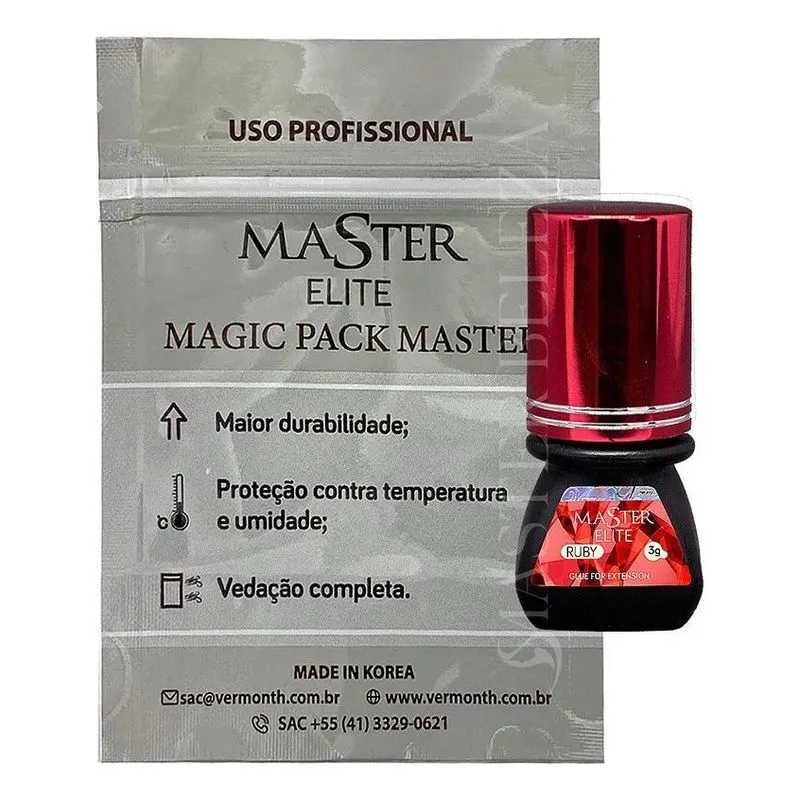 3x Cola Ruby Master Elite Para Alongamento De Cílios 3ml Cor
