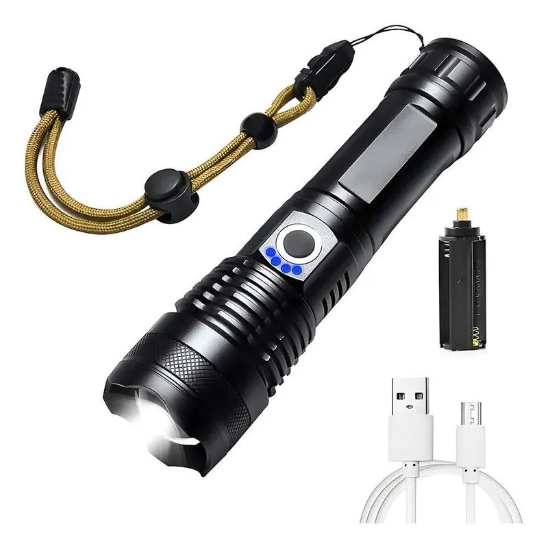Lanterna Tática Led T9 Super Potente Recarregável Usb Forte