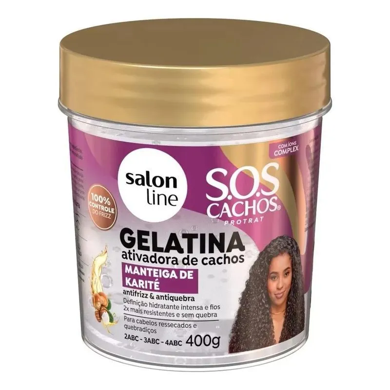 3x Gelatina Ativador De Cachos Karité Antifrizz Salon Line 4