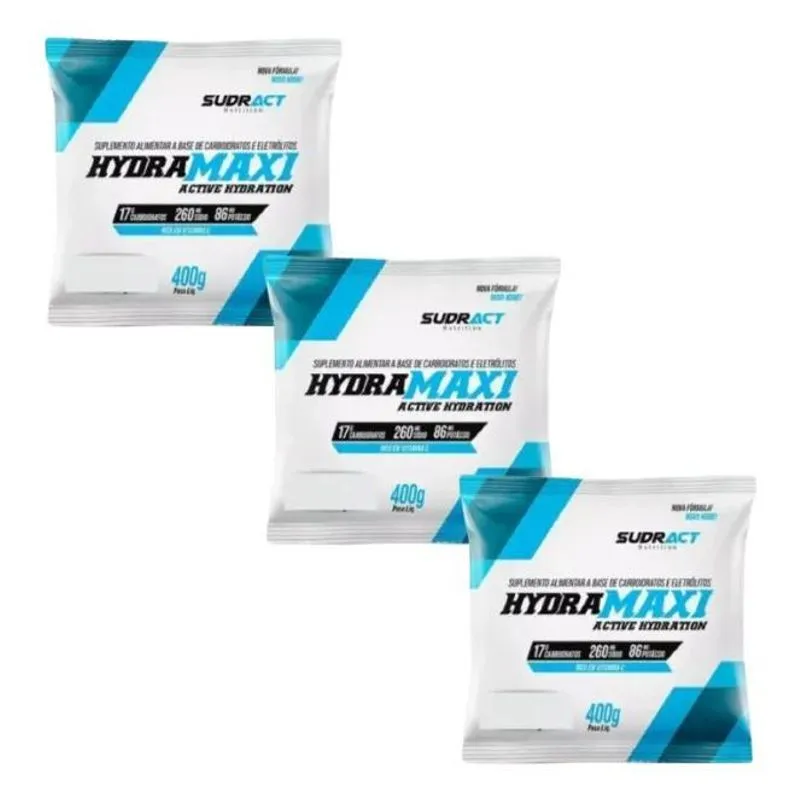 3x 3x Repositor Isotônico Hydramaxi Carbo Sódio Potássio 400