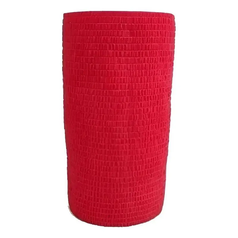 3 Bandagem Elástica Autoadesiva Flexível Pet Atadu Vermelho
