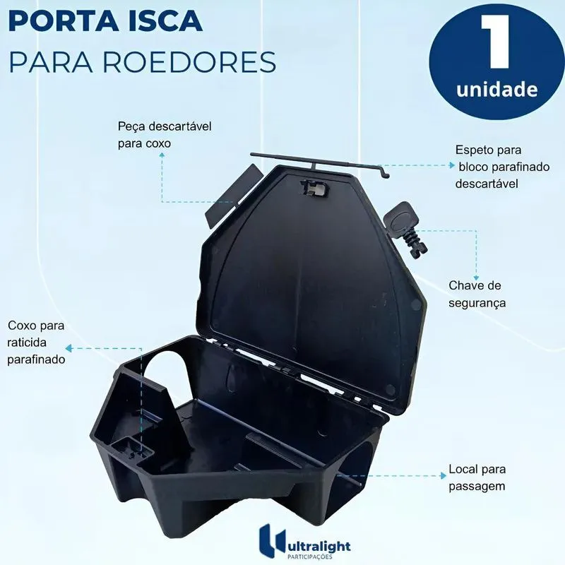 10x Porta Iscas Armadilha Contra Ratos Ratazanas Eficaz C/