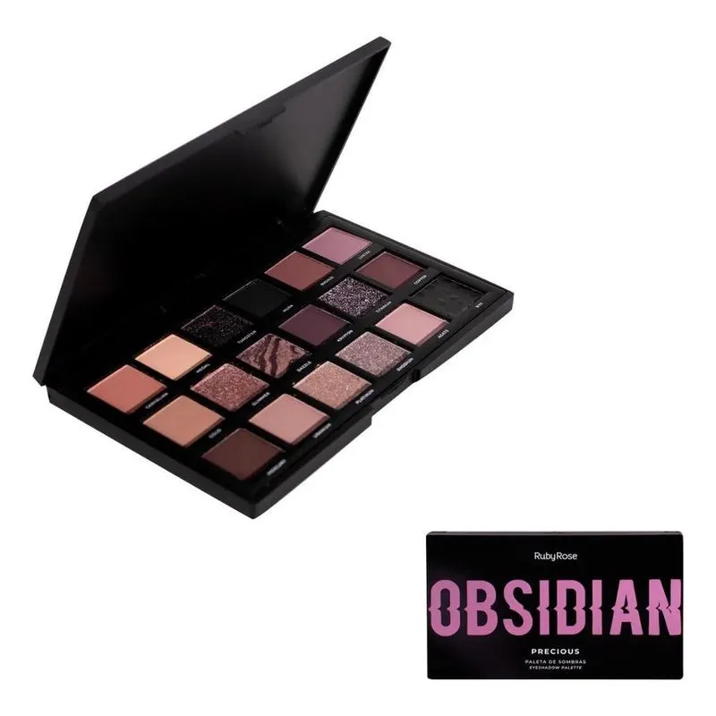 2x Paleta De Sombras Precious Obsidian Ruby Rose Hb2601